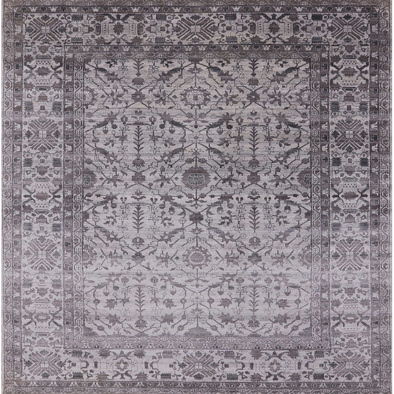 Tapis 100% Mid-Century moderne lavable à la machine 2092, Carré 8 pi