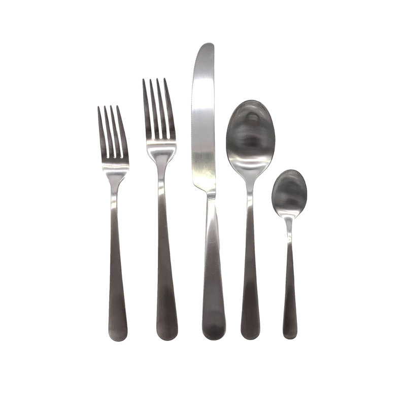 Como 5 Piece 18/10 Stainless Steel Flatware Set, Service for 1, Stainless Steel