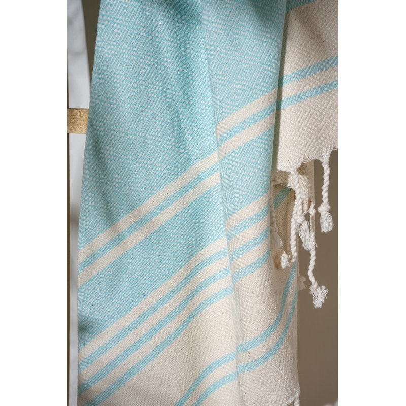 Luxueuse serviette de plage Fouta, couleur menthe, 35,4 x 66,9 pouces | 60% coton, 40% polyester, 5,3 oz / mètre carré | Lavable à la machine à 86 ° F | Parfait pour la plage, la piscine, le spa et les voyages, conception douce et à séchage rapide