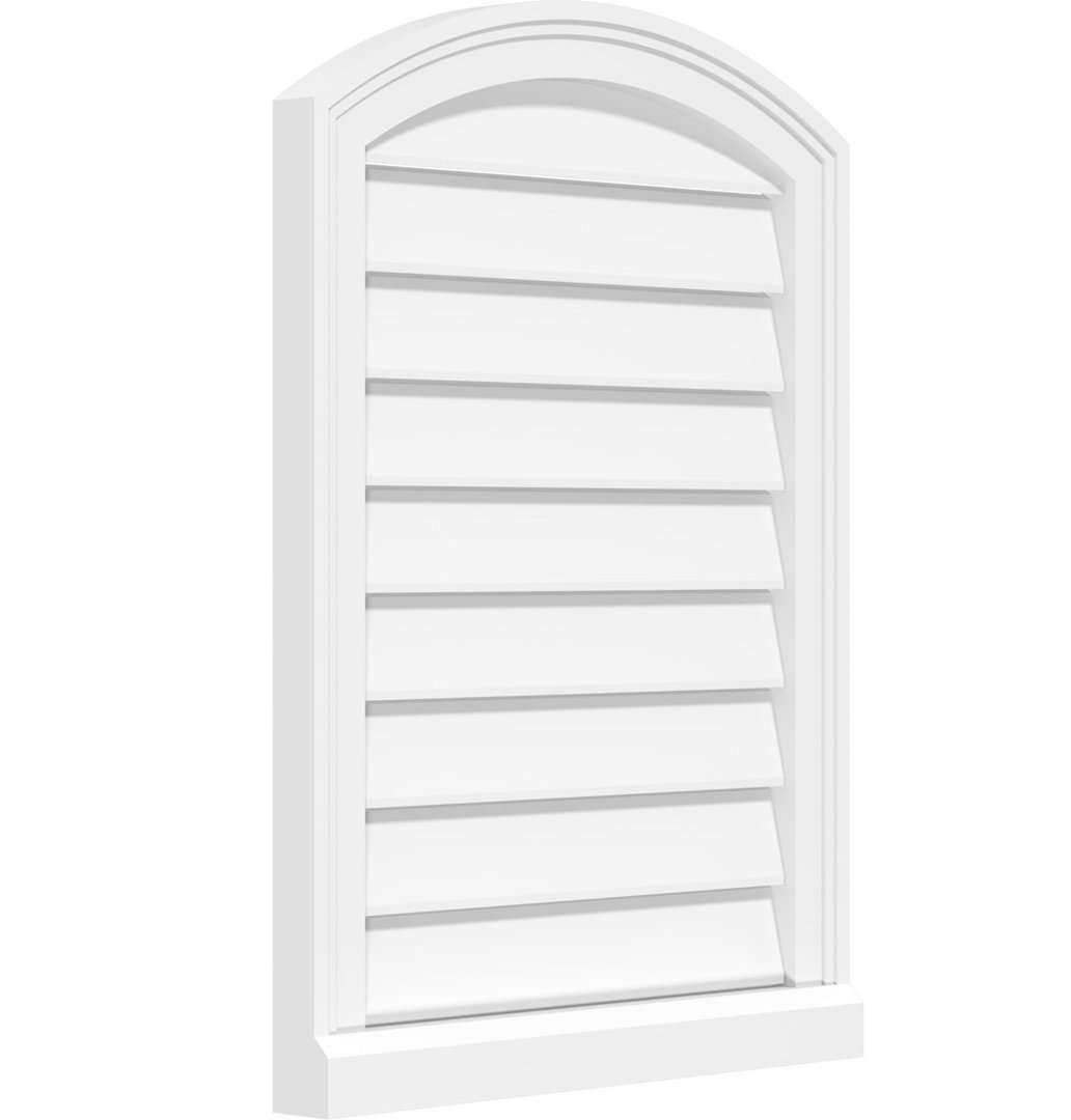 Arch Top Surface Mount Functional Brickmould Sill Frame PVC Gable Vent Ekena Millwork 