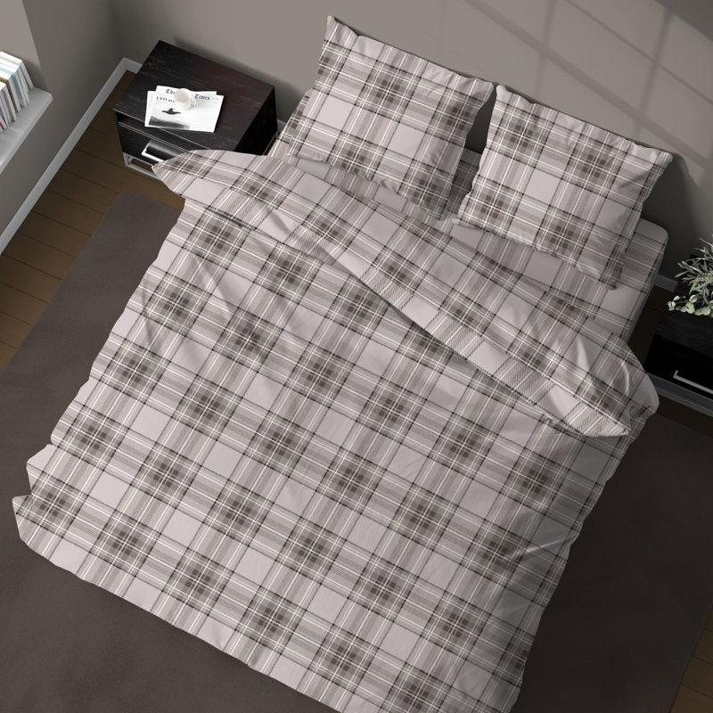 Kilt Sayles Duvet Cover Set, Kingsize Duvet Cover + 2 Standard Pillowcases, Biege