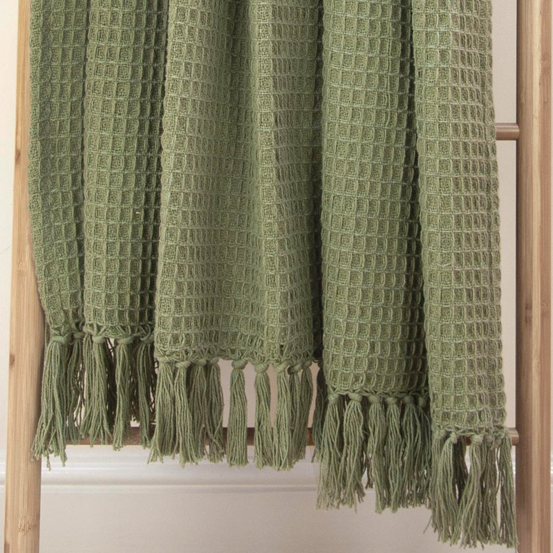 Bruges Cotton Solid Colour Bedspread, Khaki Green