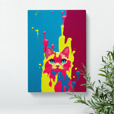 Cat In Paint No.5 - Wrapped Canvas