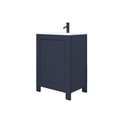 23.42 " W Free Standing Wall Mounted Single Double Single Vanity Bathroom Vanity With Solid Surface Top