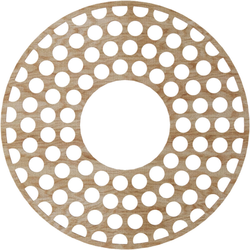 Médaillon de plafond en bois Fink, Chêne rouge, H 40 po x l 40 po x P 0,38 po