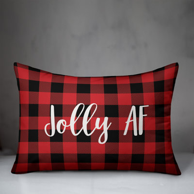  Jolly AF in Buffalo Check Plaid Lumbar Pillow