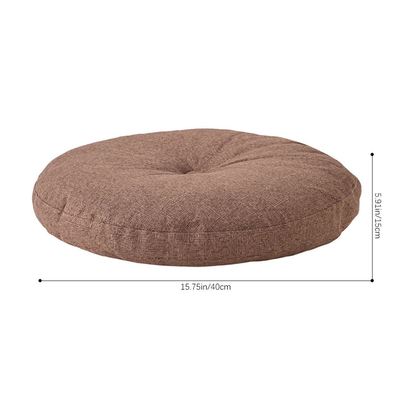 Detachable Round Floor Cushion, Brown
