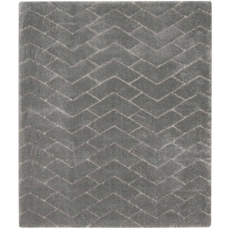 Tapis gris à poils longs Dreamy, Rectangle 7 pi 10 po x 9 pi 10 po
