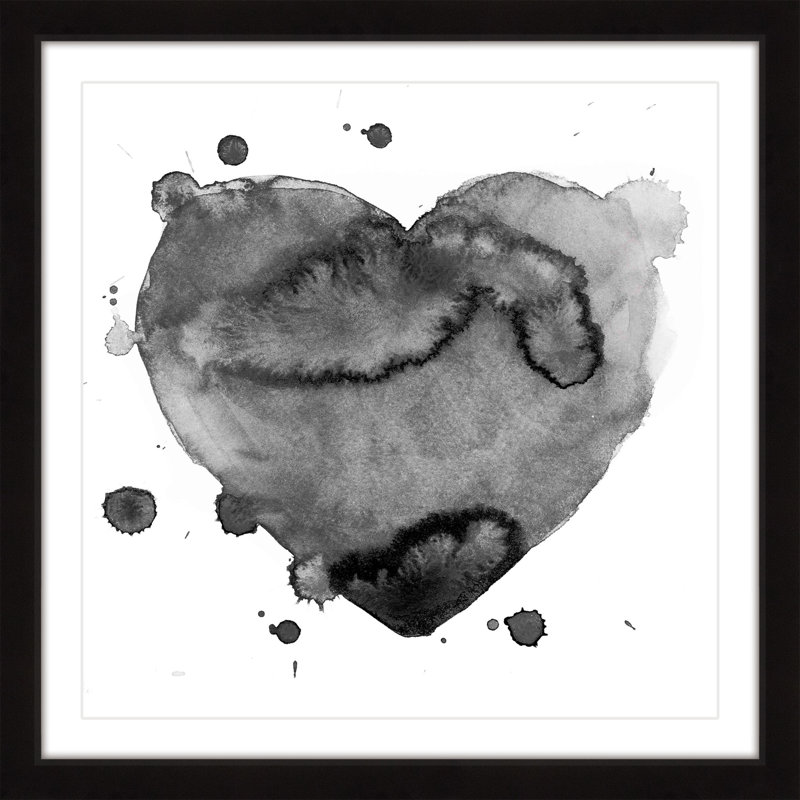 « cœur of sadness », impression sur papier, H 12 po x l 12 po x P 1,5 po, Cadre noir