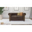 Chesterfield Friedrich 2 Seater Sofa with Sleeping Function Made of Vintage Look Microfibre with Solid Wood Legs-559796782