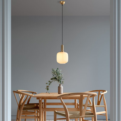 Elegant Gold Metal Chandelier, 20 x 20 x 46.5 inches | Glass Cap, Ø8 x 7.9 inches | 1 x E27 Socket (Max 40W, Bulb Not Included) | Perfect for Living Room, Dining Room, and Entryway, IP20 Rated