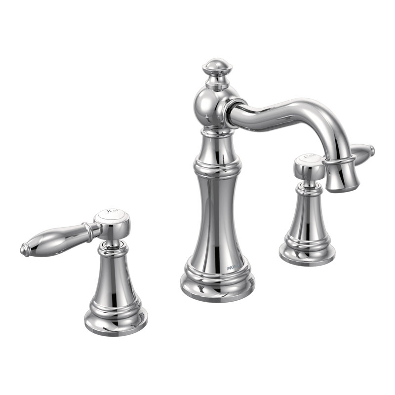 Moen Weymouth Two-Handle Widespread Bathroom Faucet Trim Kit, Valve Required, Chrome