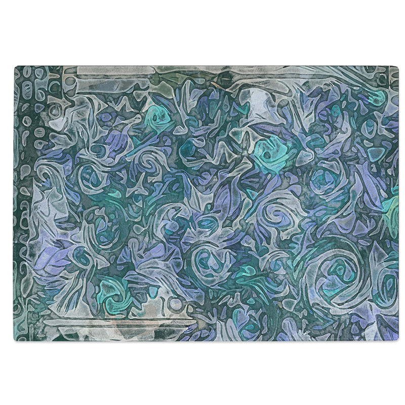 Tempered Glass Roses Chopping Board, 39 cm W x 28.5 cm L