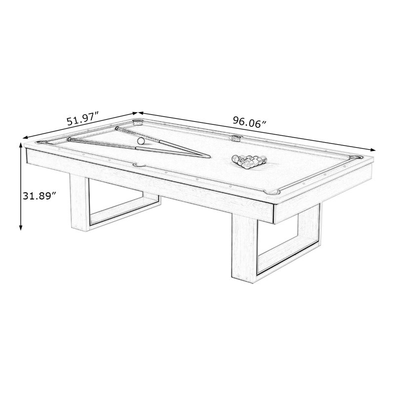 Table de billard multifonctionnelle trois-en-un, Bleu, H 31,89 po x L 96,06 po x l 51,97 po