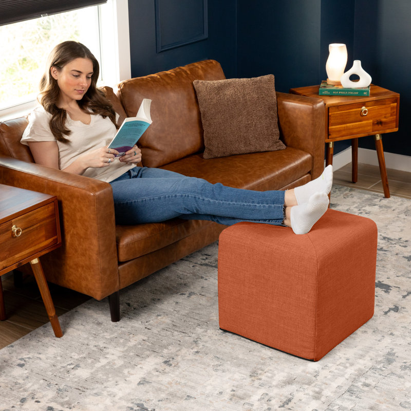 Repose-pieds Nashla Monroe, Orange canyon, H 18 po x l 18 po x P 18 po