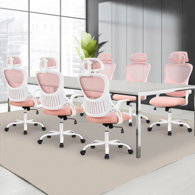 Chaise de bureau, fauteuil pivotant confortable à haut dossier, roues, appui-tête réglable