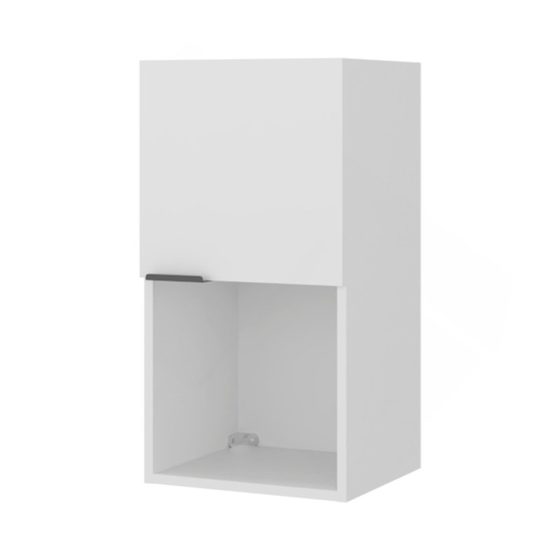Armoire de salle de bain murale blanche avec rangement caché