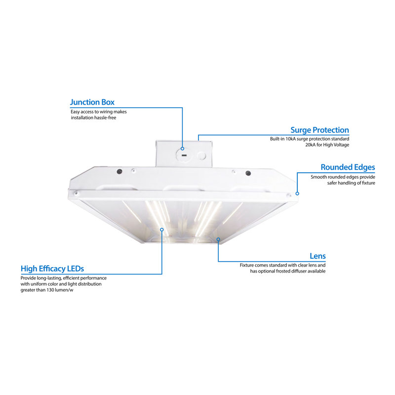 Dimmable High Bay Ceiling Light, 5000K