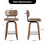 Tabouret de bar pivotant en bois courbé avec siège en similicuir (ensemble de 2)-1553088759