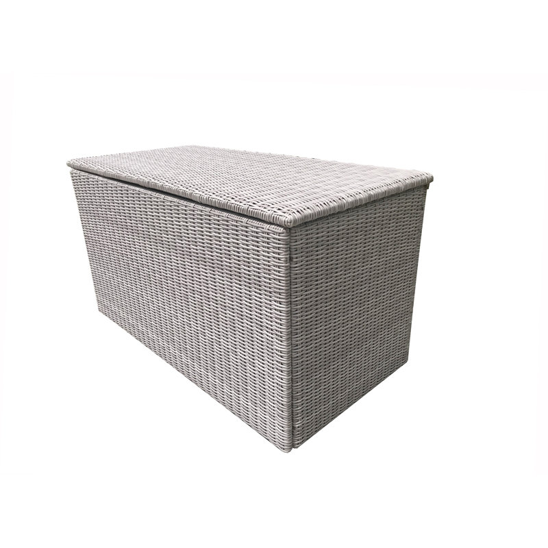 Highland Dunes Durr 170 cm W 1000 L Water Resistant Wicker Deck Box, Grey