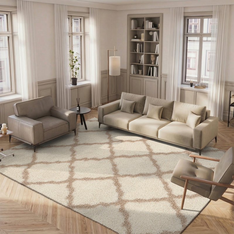 Darroch Sgd-Dallas Geometric Performance Shag Rug, Rectangle 8 pi 6 po x 12 pi