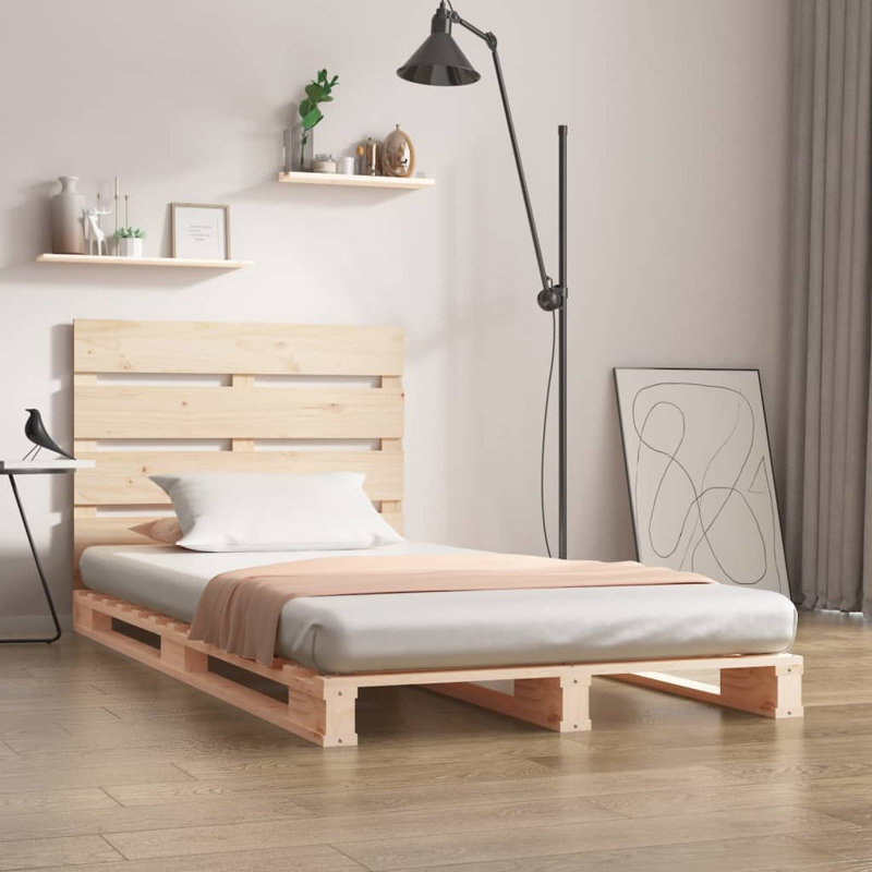 Bed Frame Solid Wood, natural, Small Single (2'6)
