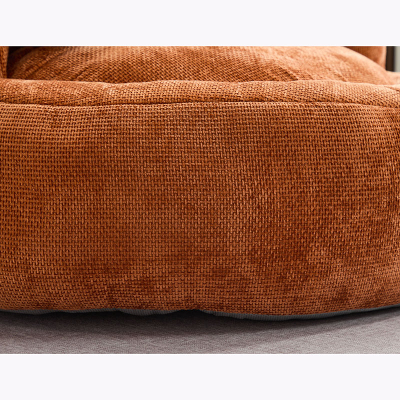 Canapé à billes avec housse en chenille ultra doux, Chenille orange