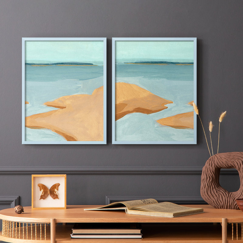 «Out on the Sandbar III», reproduction encadrée de qualité supérieure - prête à être accrochée - aucun clou requis - aucun clou requis