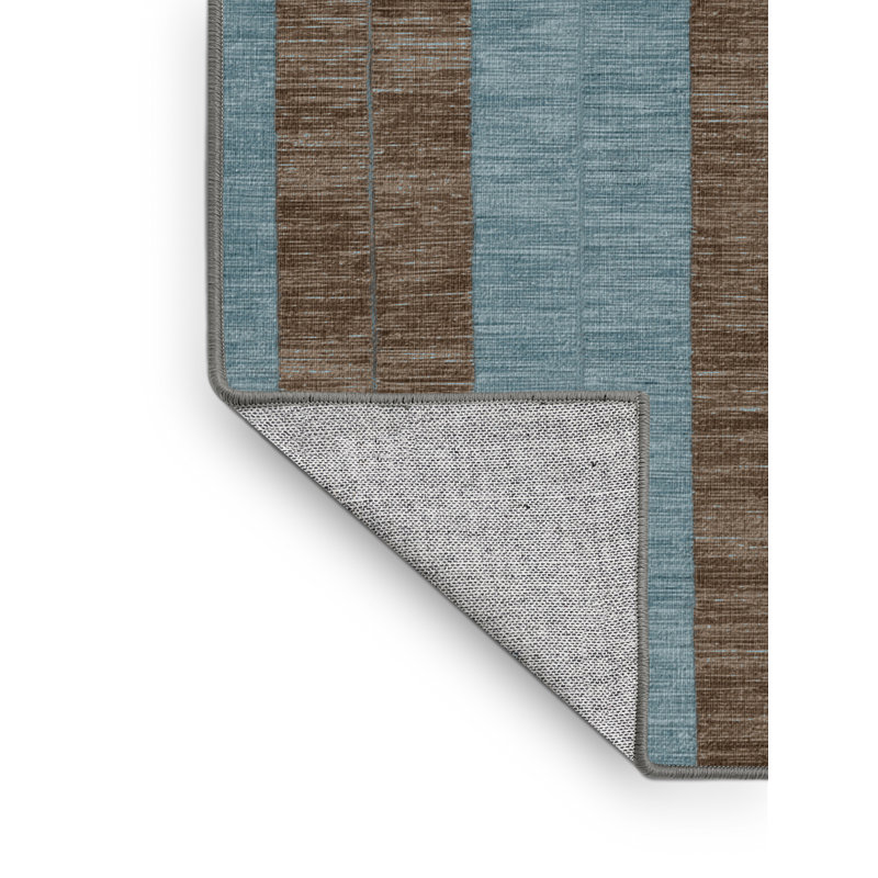 Machine Washable Botanical Brown Area Rug, Square 6'