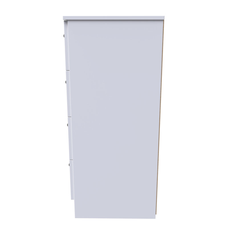 Bhaga 37cm W Manufactured Wood Bedside Table, White Matt