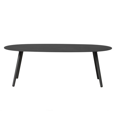 Table basse 47,5 po ovale en aluminium thermolaqué gris anthracite mat