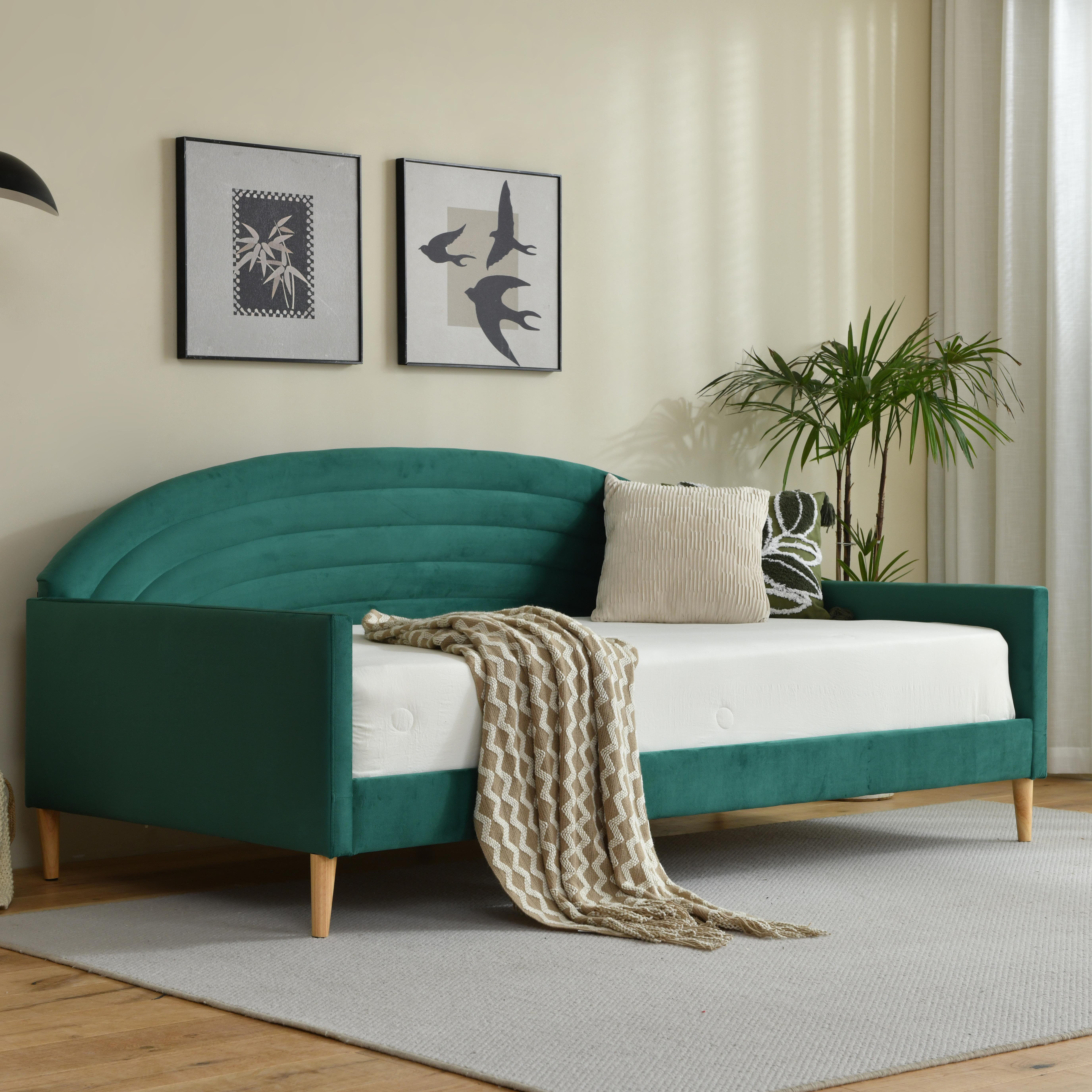 Yellow Orrin Upholstered Daybed by Latitude Run