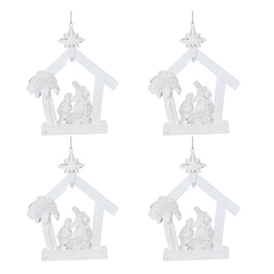 Clear Acrylic Nativity Ornament (Set of 4)