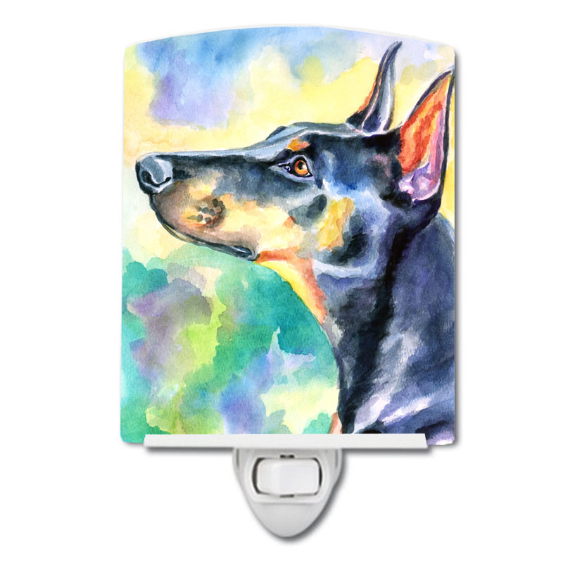 Doberman Ceramic Night Light