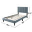 Lit de tête de lit ajustable en tissu brossé avec motif capitonné-556518850-556518851