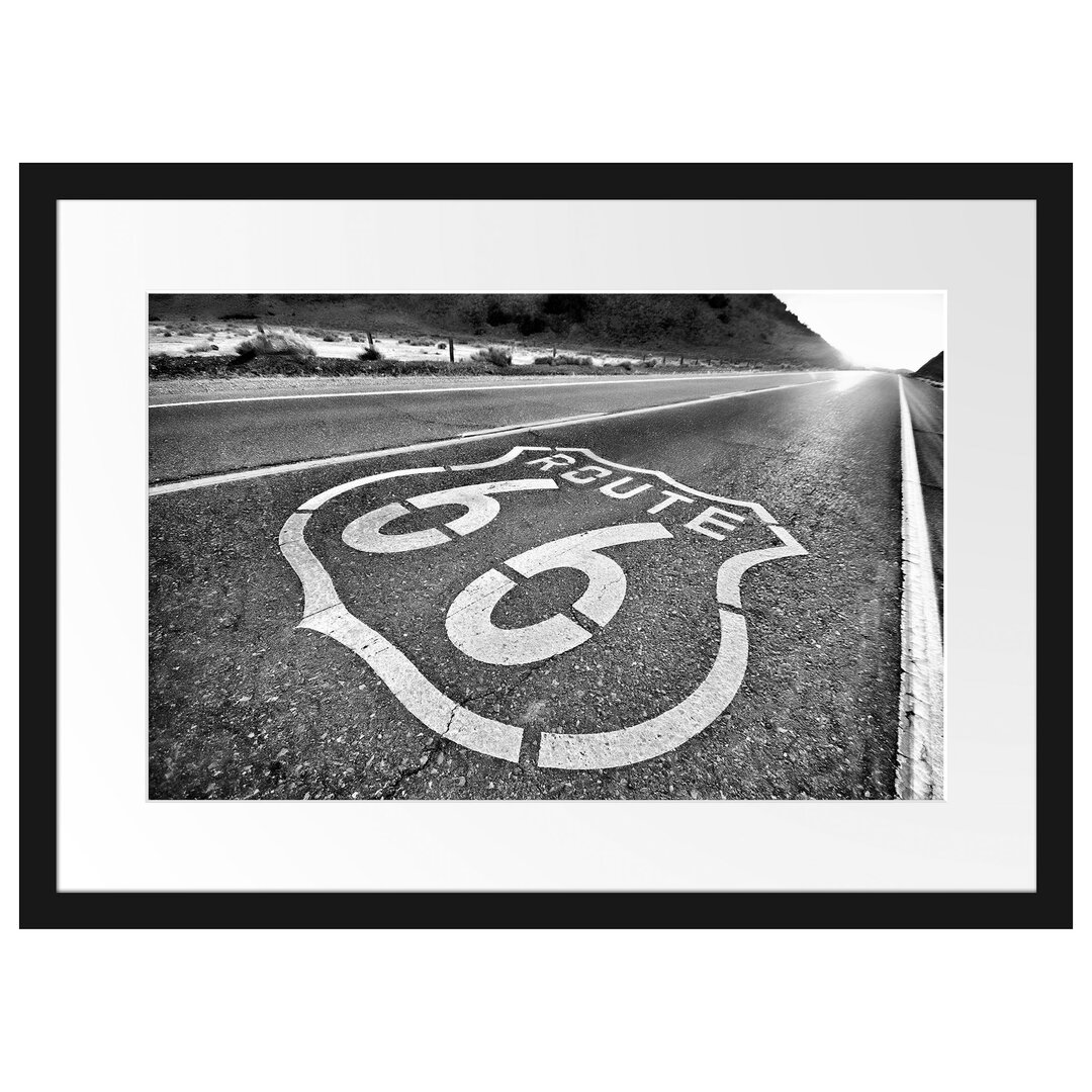 Gerahmter Fotodruck Highway Route 66