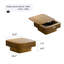 Table basse carrée avec rangement rabattable, placage en bois massif brun classique de 31,5 pouces, décor moderne compact pour le salon