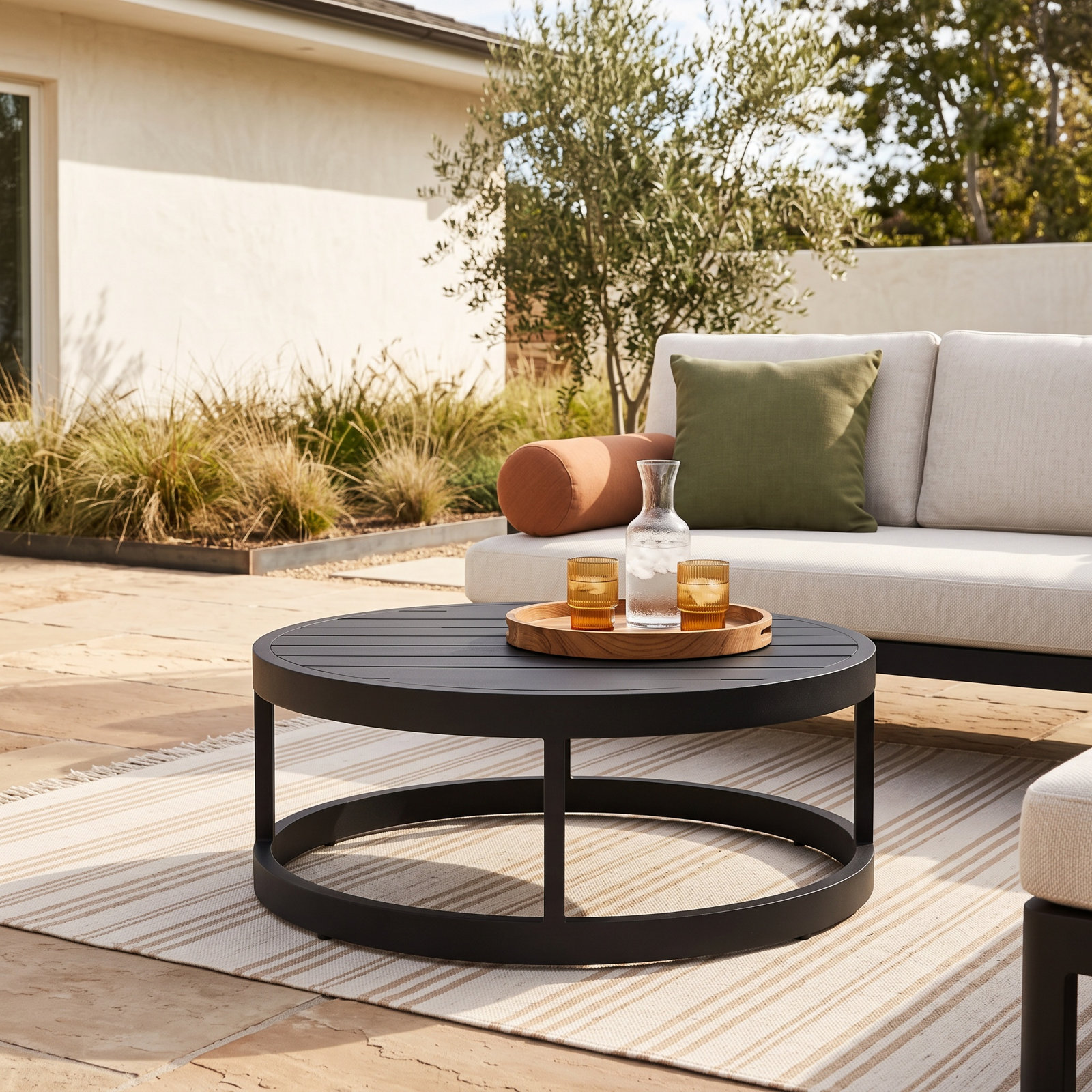 Bergeron 34" Patio Table, Black