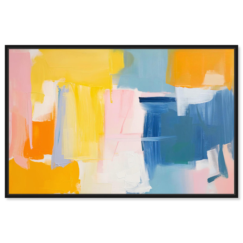 Skyward Radiance I Canvas Warm Abstracts by Art Remedy, 11" H x 16" W, Black Floater Framed