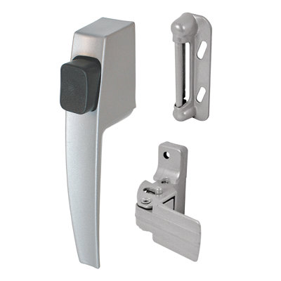 Ensemble de loquet de porte à moustiquaire et à moustiquaire avec verrou de nuit - Remplacez rapidement et facilement les poignées de moustiquaire ou de moustiquaire anciennes ou endommagées - Finition en aluminium, convient aux portes de 5/8 po à 1-1 / 4 po d'épaisseur (paquet simple)