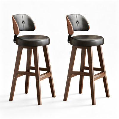 Black Solid back side Chair(Set of 2)