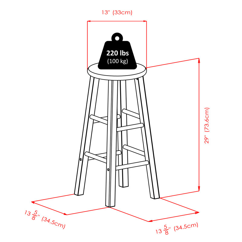 Tabouret de bar Azaya, Tabouret de bar (hauteur de siège de 29,1 po), Noir, 2