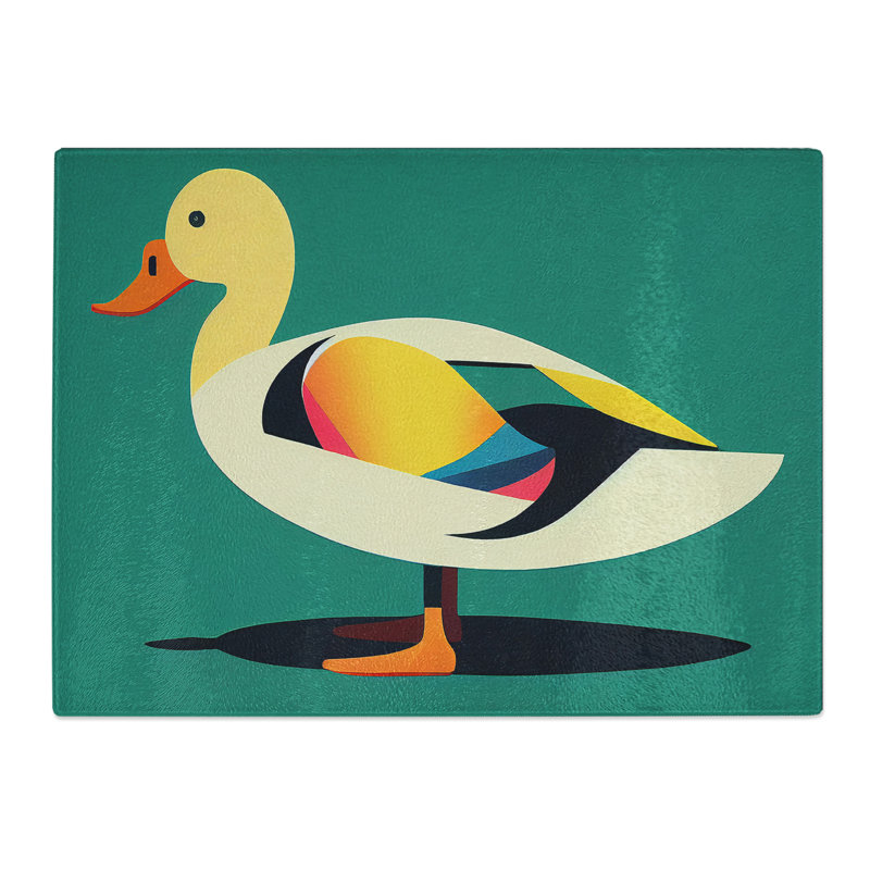 Dreamy Duck Abstract  Glass Chopping Board