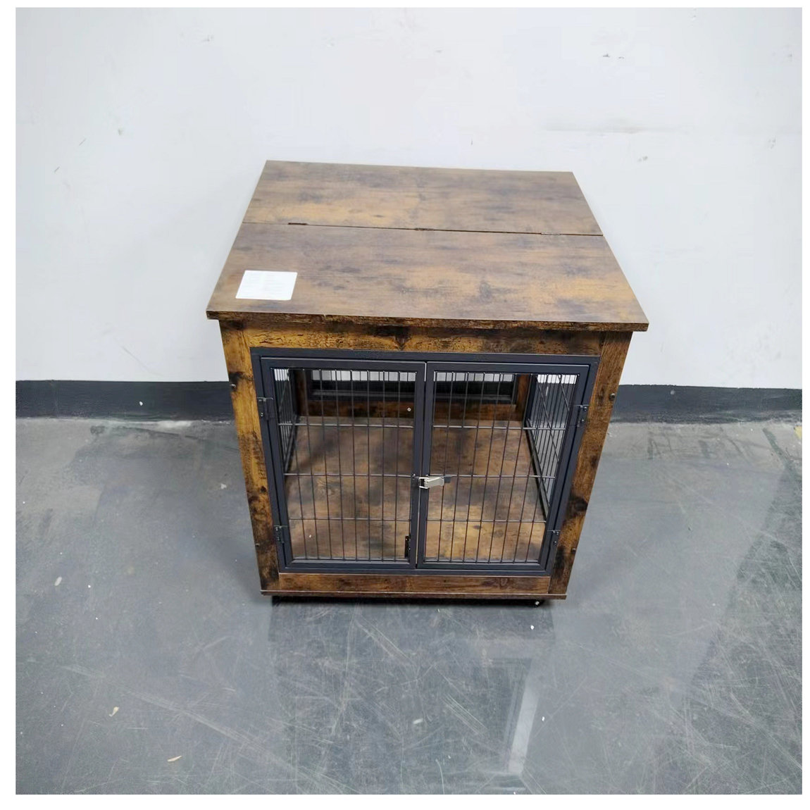 Image showcasing Ophelia & Co. Furniture Dog Crate Side Table On Wheels | Wayfair