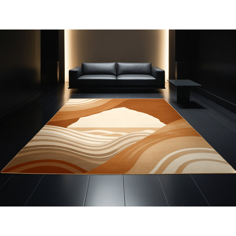 Tapis brun ombré lavable à la machine Paizlei Cabo San Lucas, 8 x 10