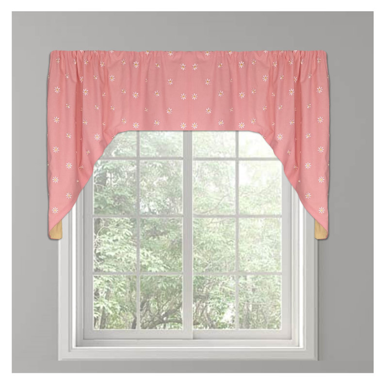 Floral Light Filtering Swag Valance Kit with Satin Ribbons