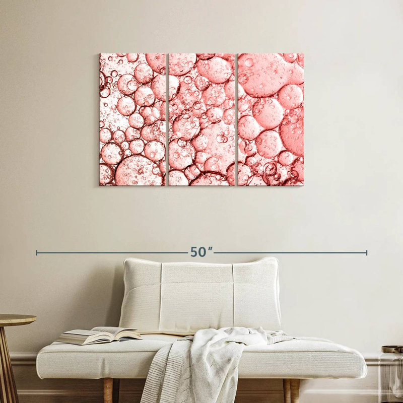 Abstrait de bulles roses Kerner, H 24 po x l 38 po