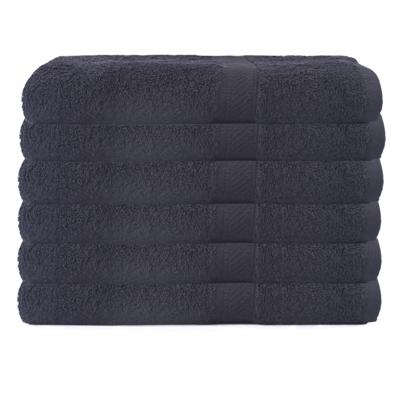 Cotton Lightweight Bath Towel, Black