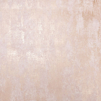 Concrete Pink Metallic Copper  Textured Wallpaper 10m x 53cm Finish Roll