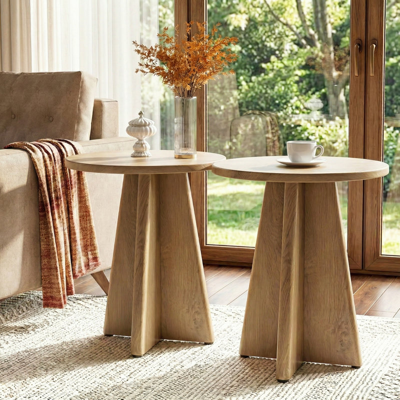 Pedestal Side Table Set, 2